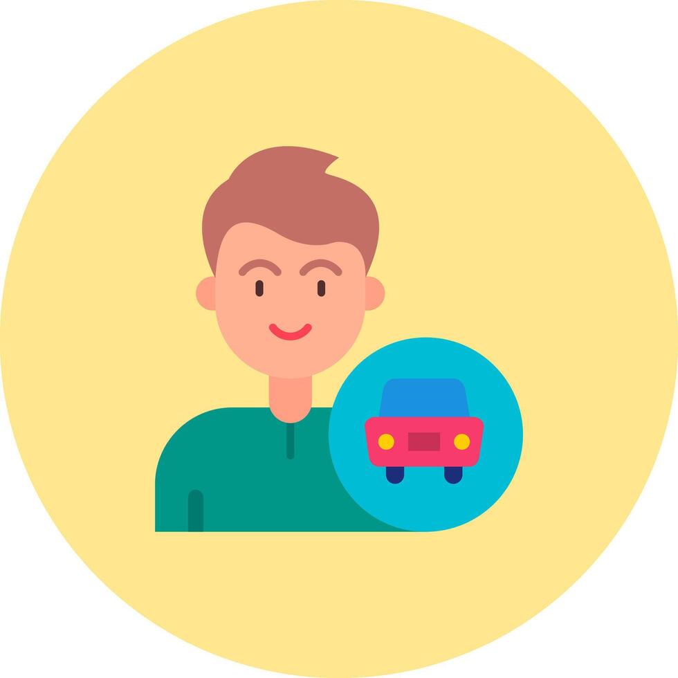 Car Flat Circle Icon vector