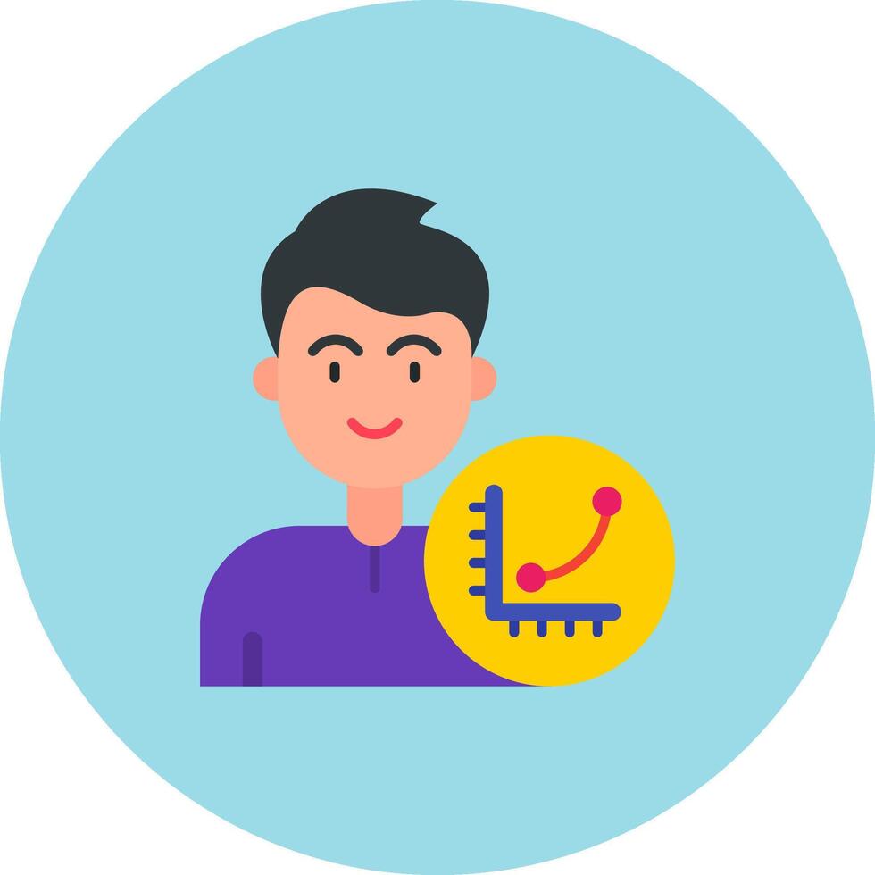 Graph Flat Circle Icon vector