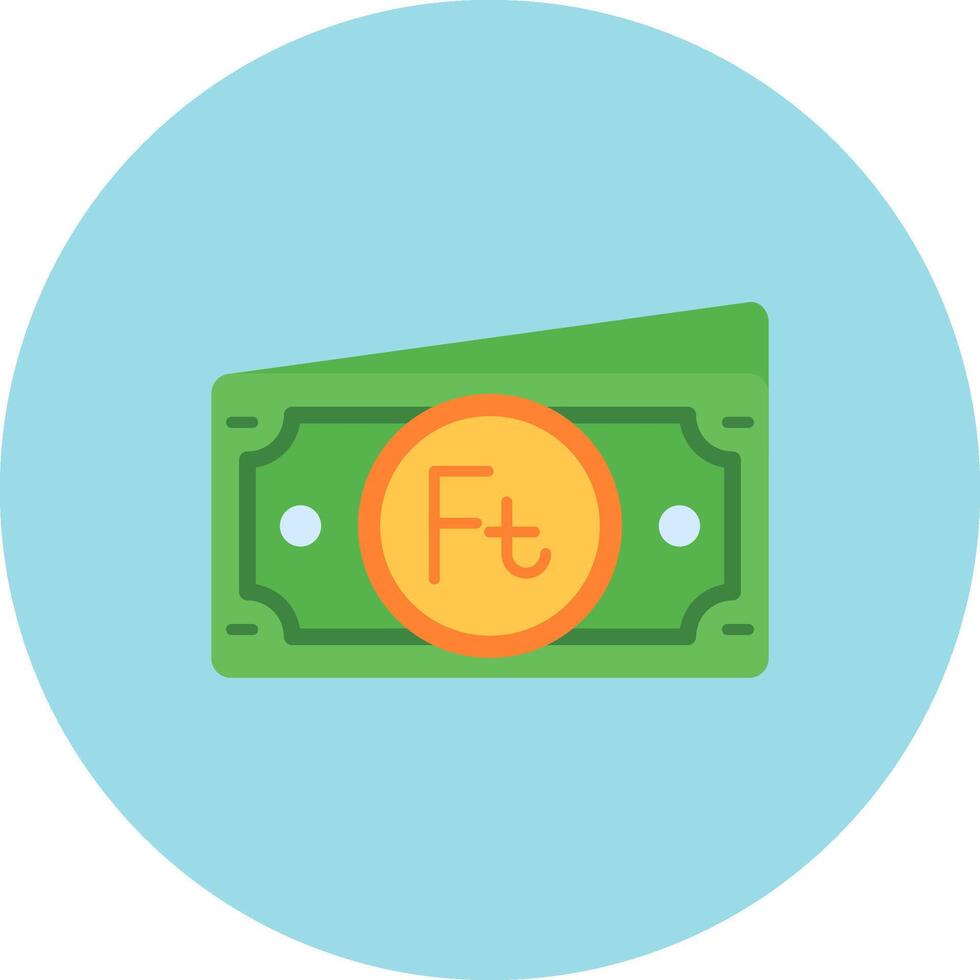 Forint Flat Circle Icon vector