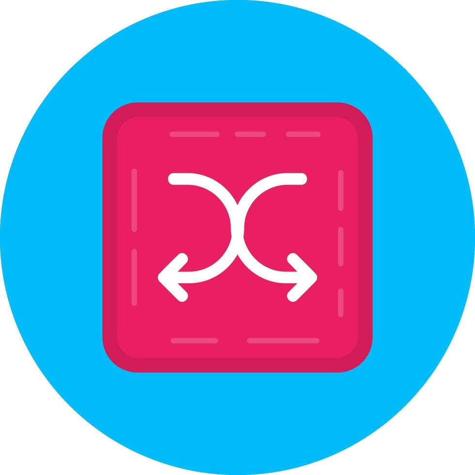 Shuffle Flat Circle Icon vector