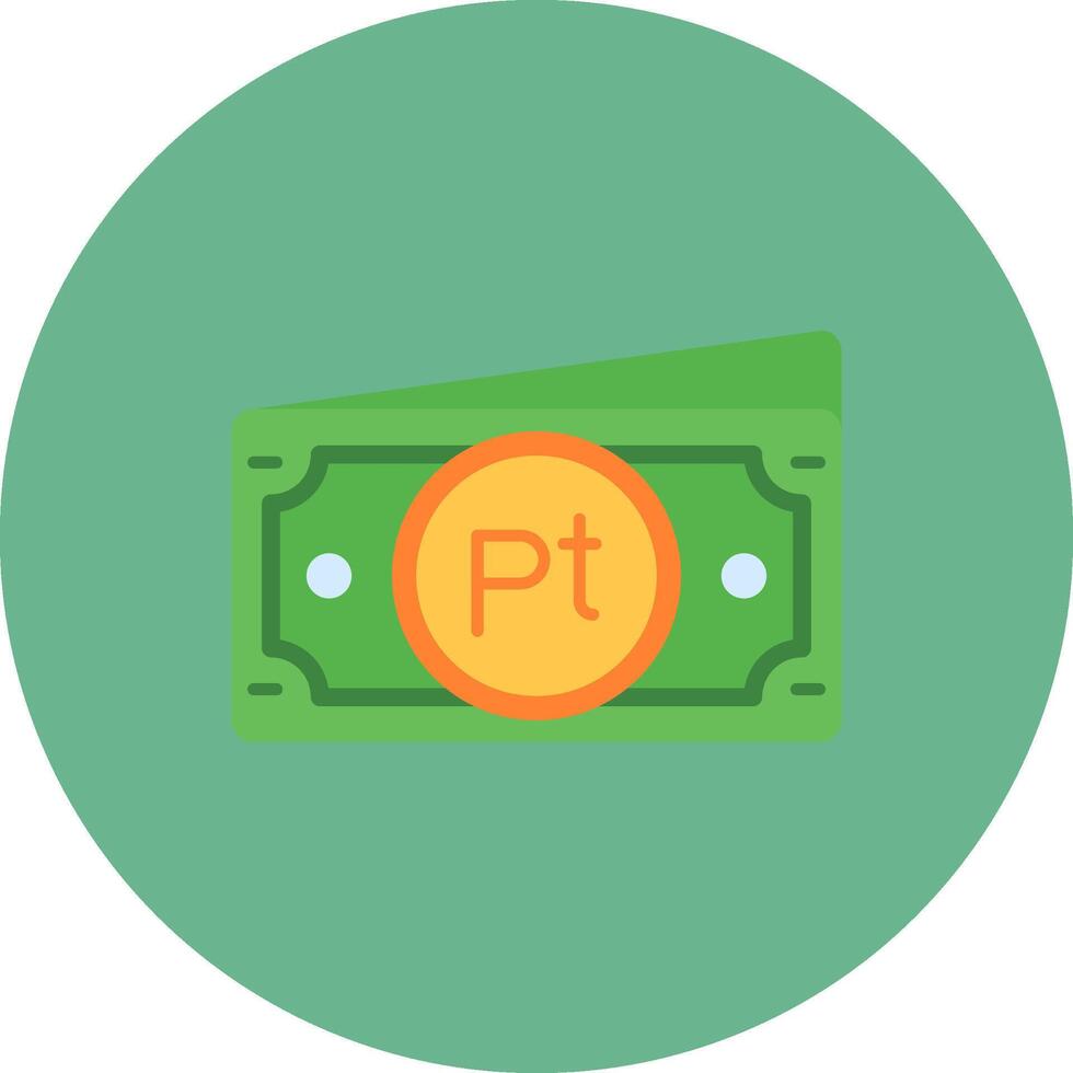 Peseta Flat Circle Icon vector