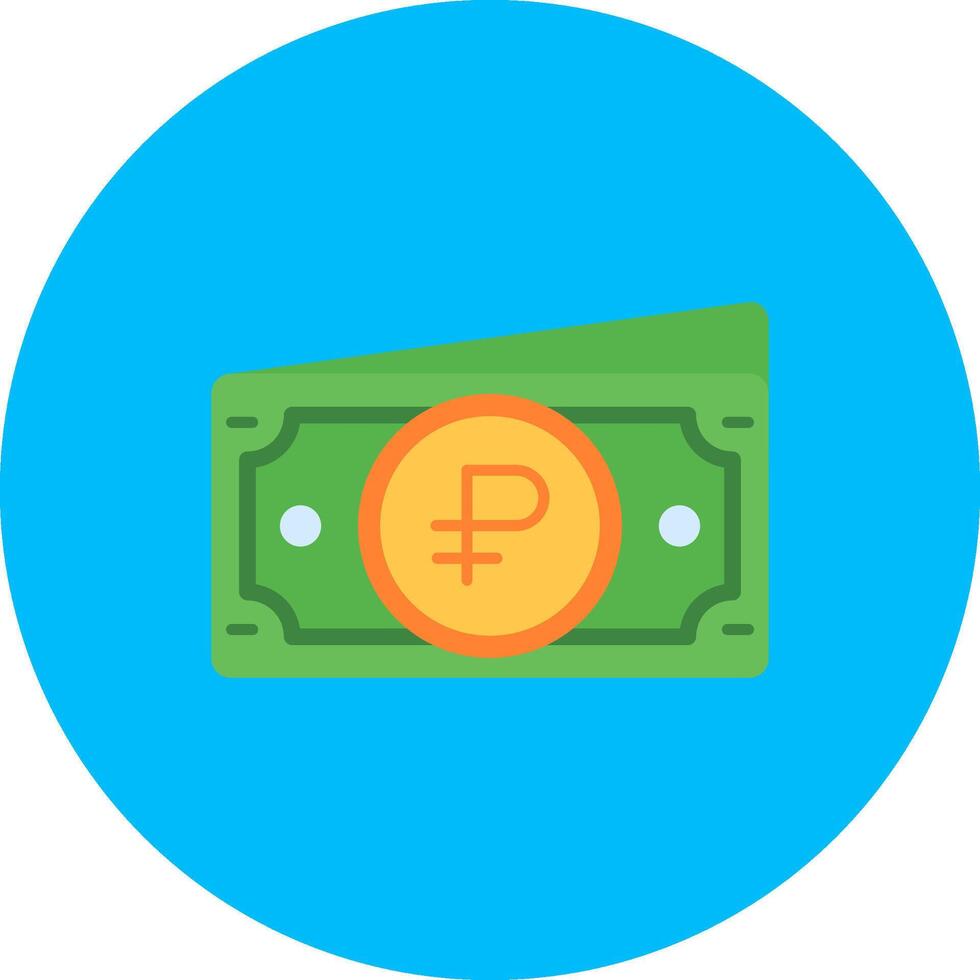 Ruble Flat Circle Icon vector