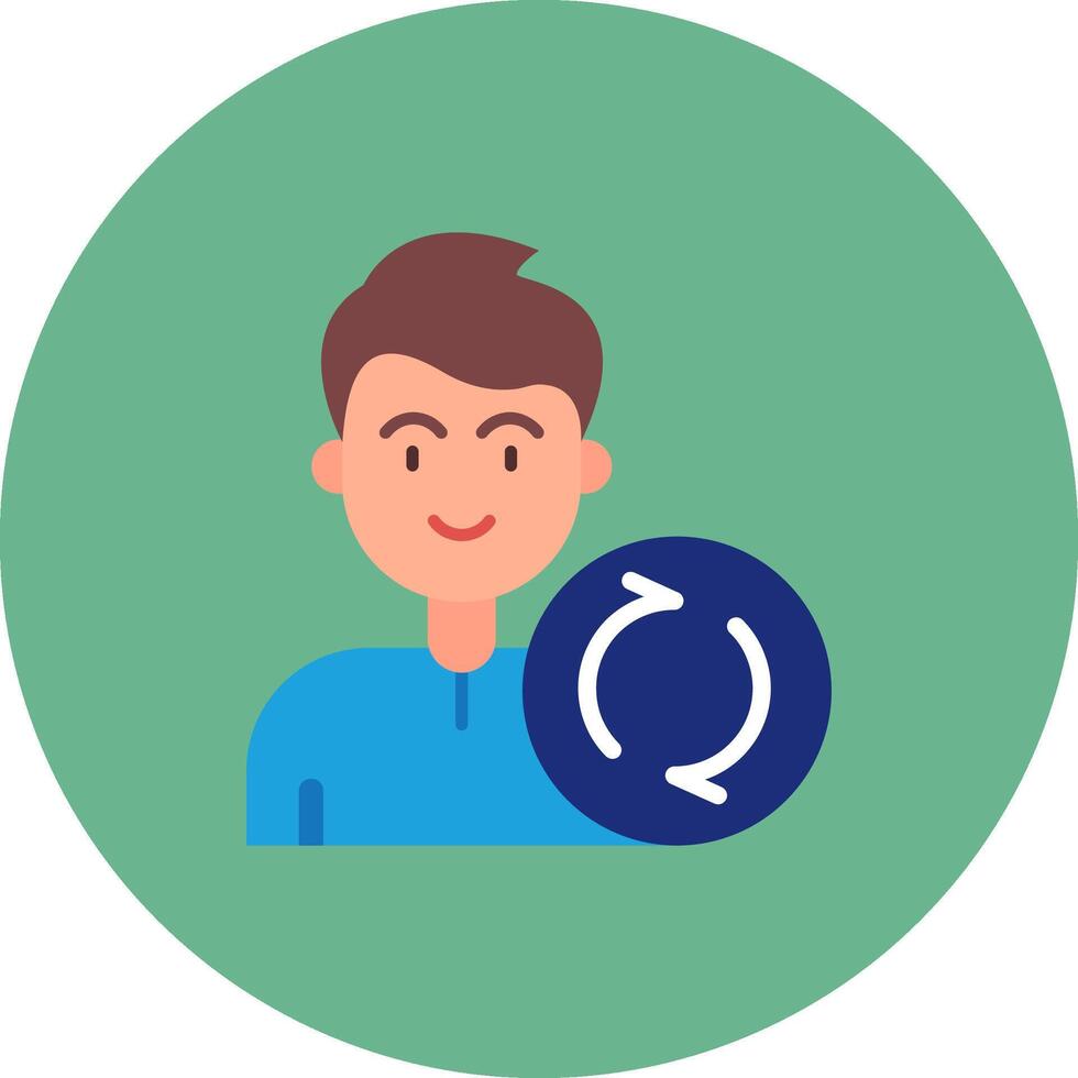 Recycle Flat Circle Icon vector