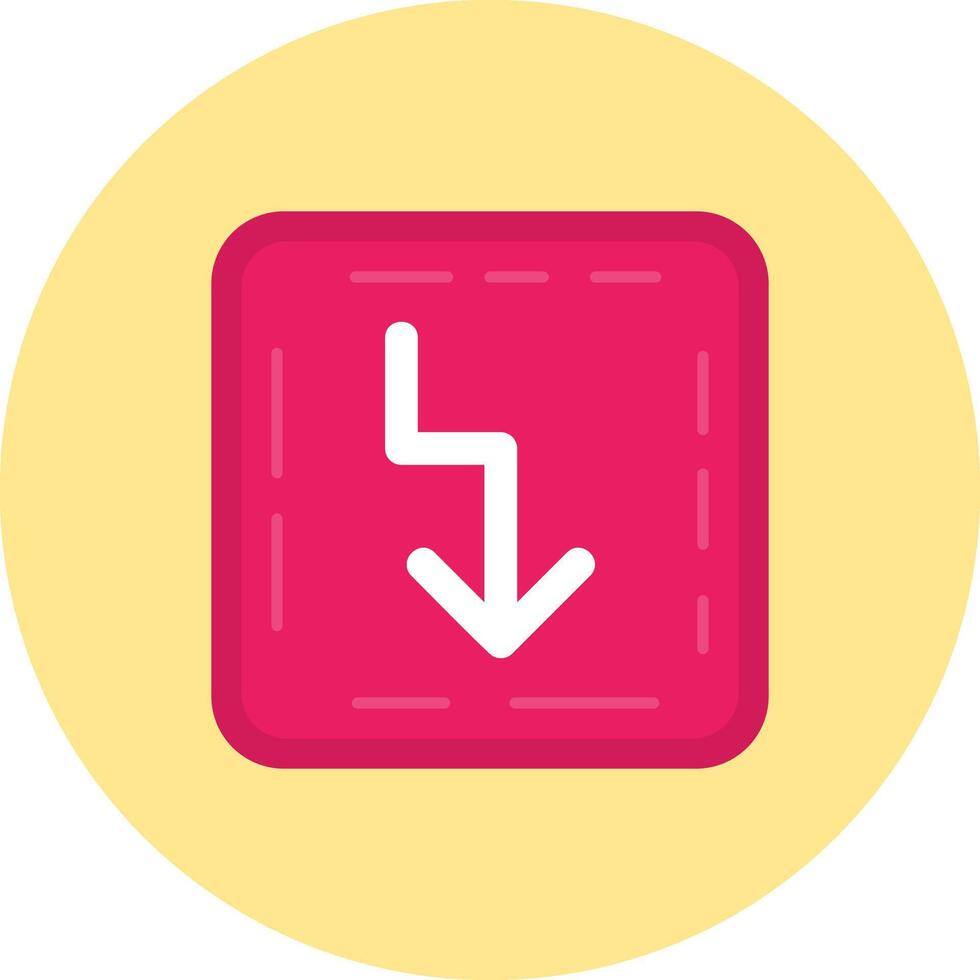 Zigzag Flat Circle Icon vector