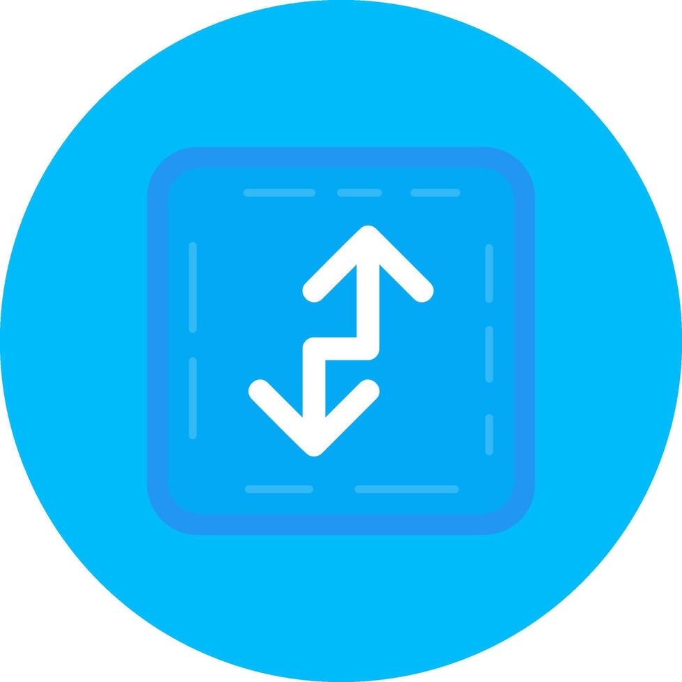 Zigzag Flat Circle Icon vector