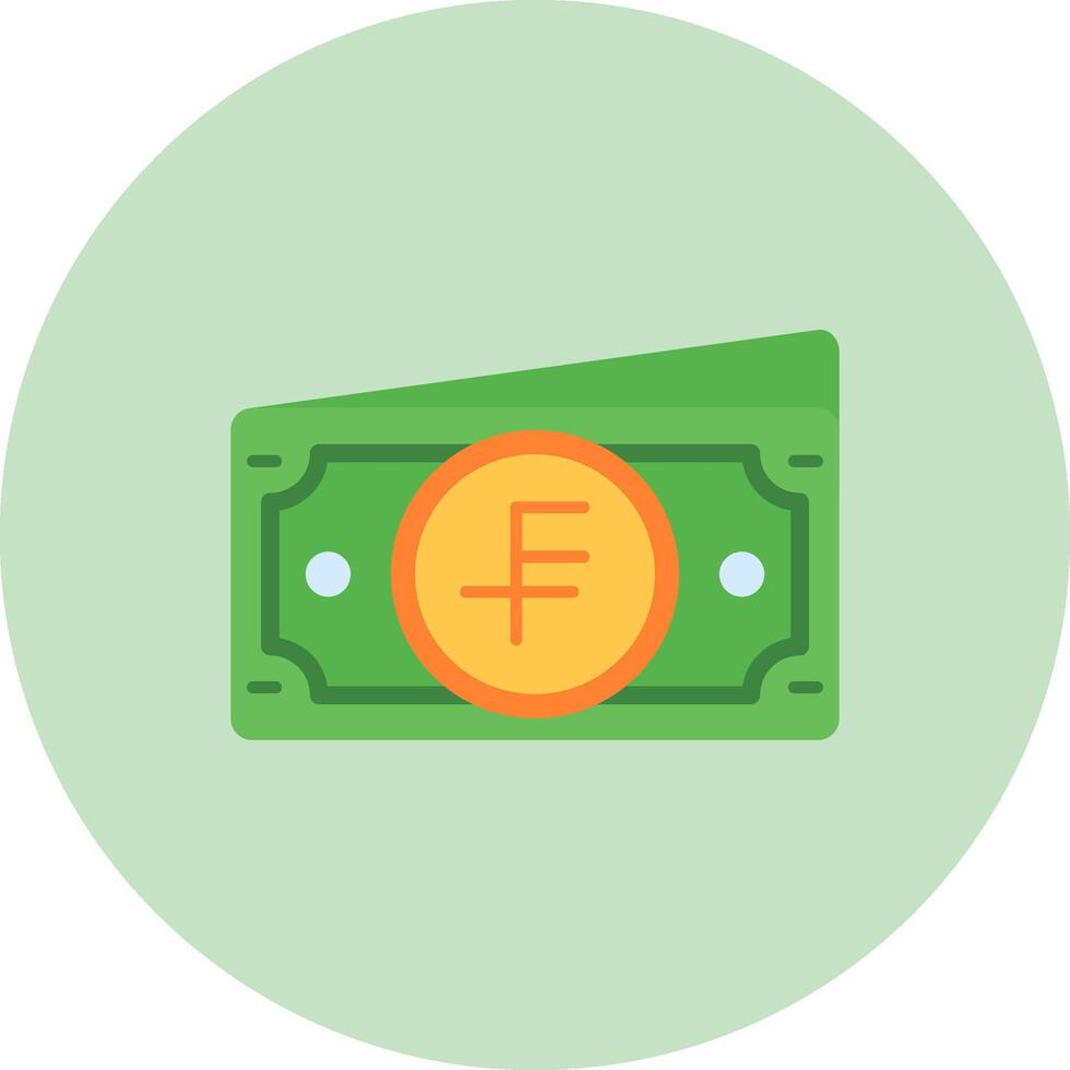 Swiss franc Flat Circle Icon vector