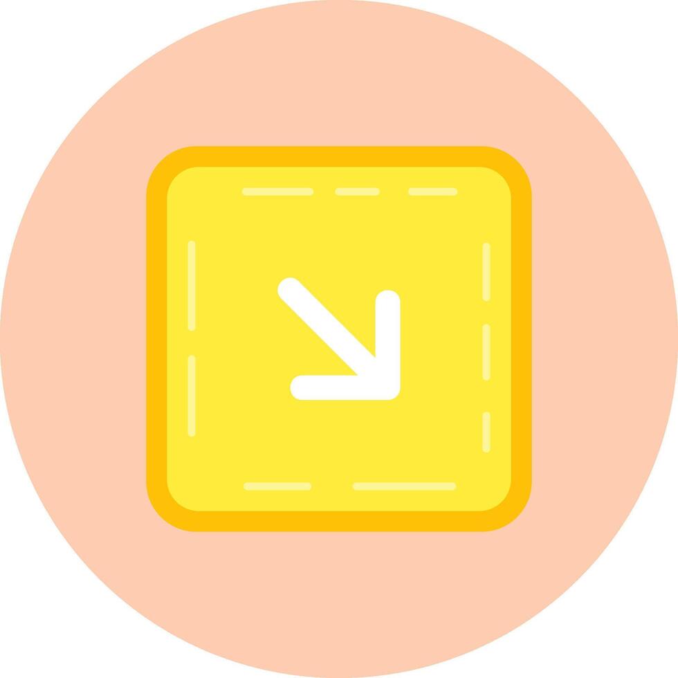 Down right arrow Flat Circle Icon vector