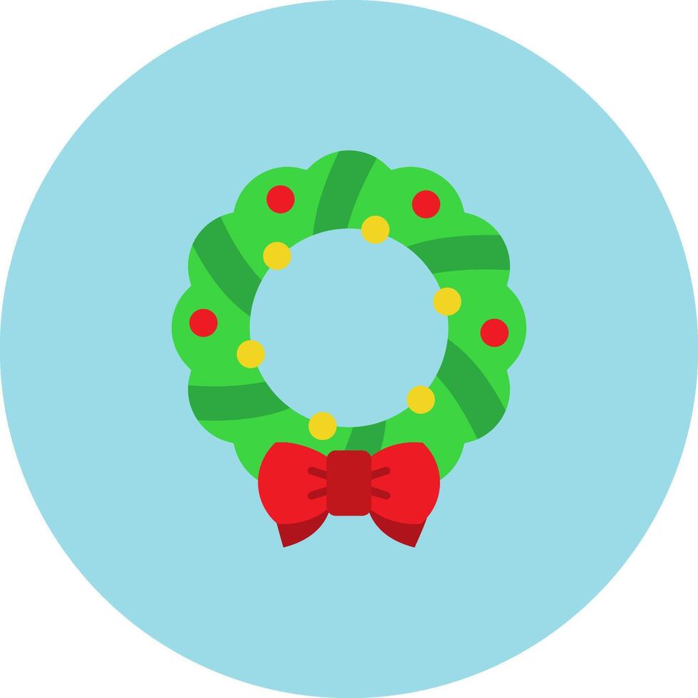 Christmas wreath Flat Circle Icon vector