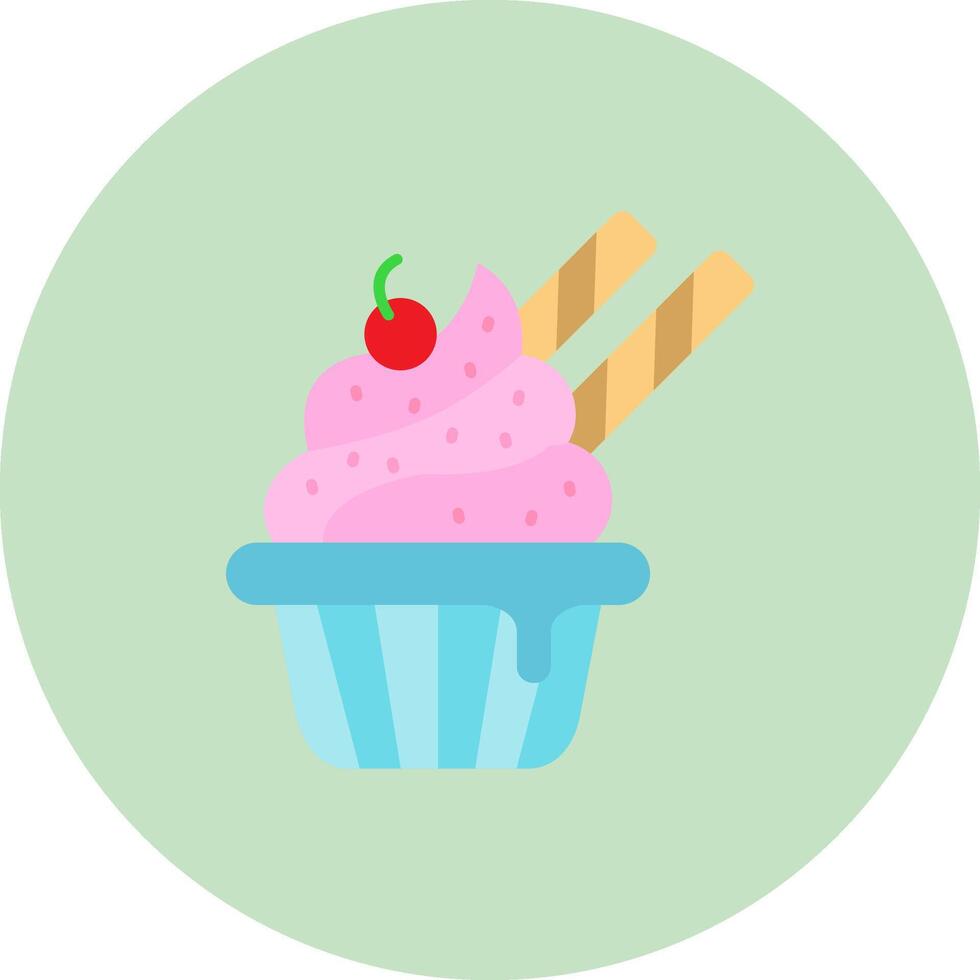 Cupcake Flat Circle Icon vector