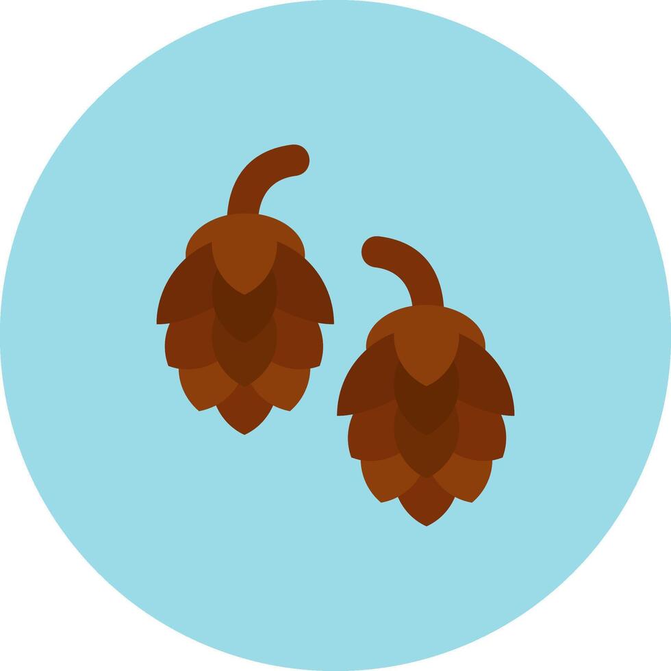 Pine nut Flat Circle Icon vector