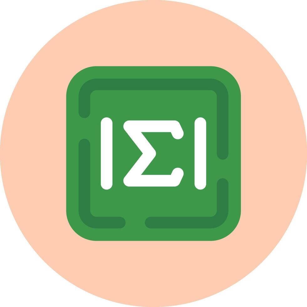 Summation Flat Circle Icon vector