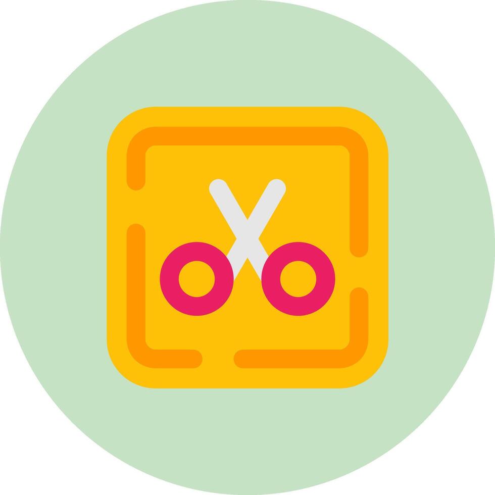 Scissor Flat Circle Icon vector