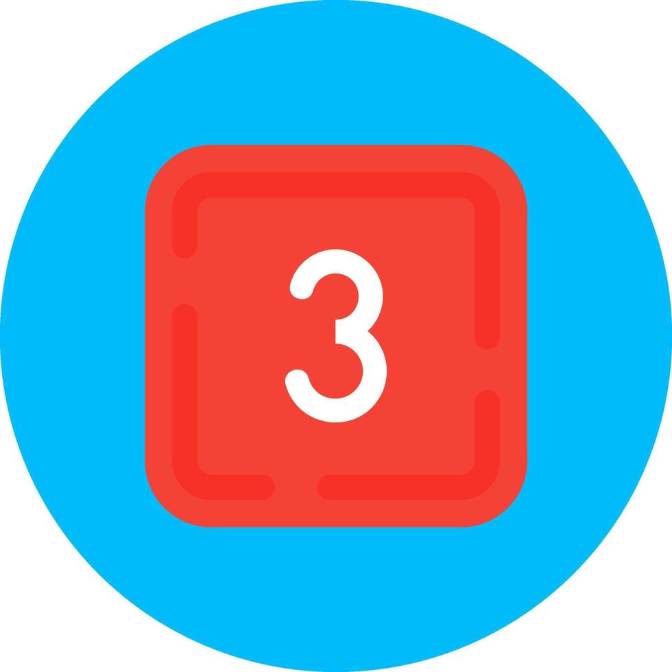 Three Flat Circle Icon vector