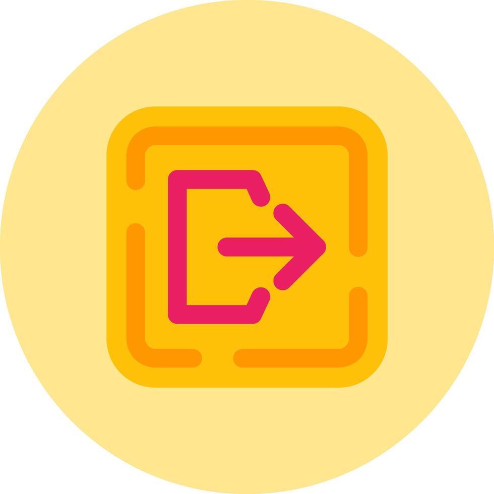 Logout Flat Circle Icon vector
