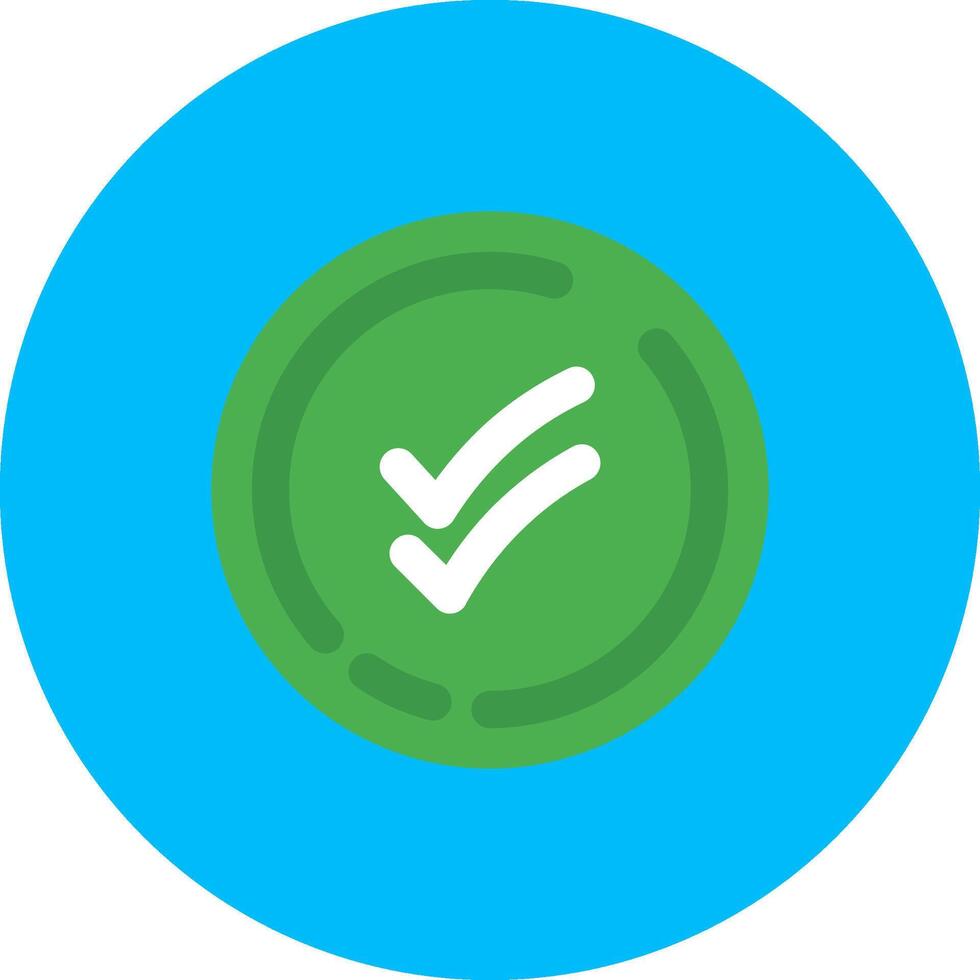 Double check Flat Circle Icon vector