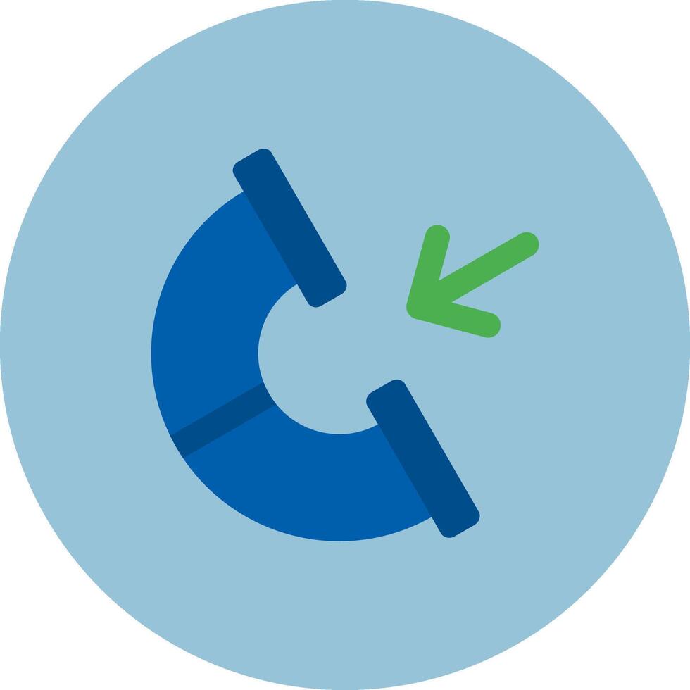 Incoming Flat Circle Icon vector