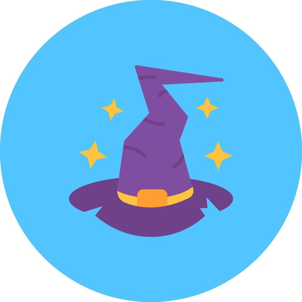Witch hat Flat Circle Icon vector