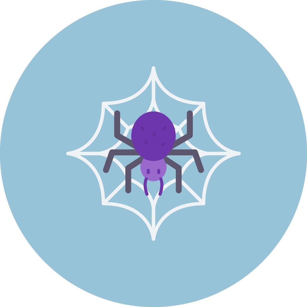 Spider web Flat Circle Icon vector