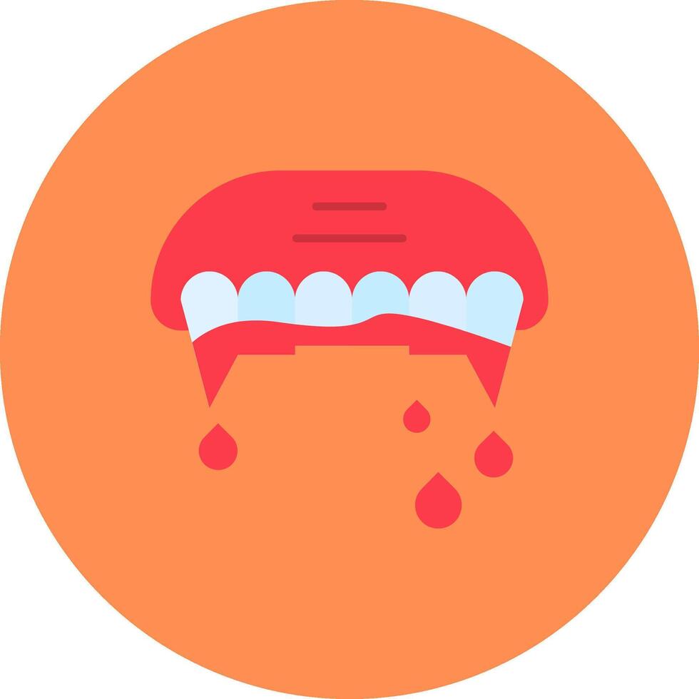 Teeth Flat Circle Icon vector