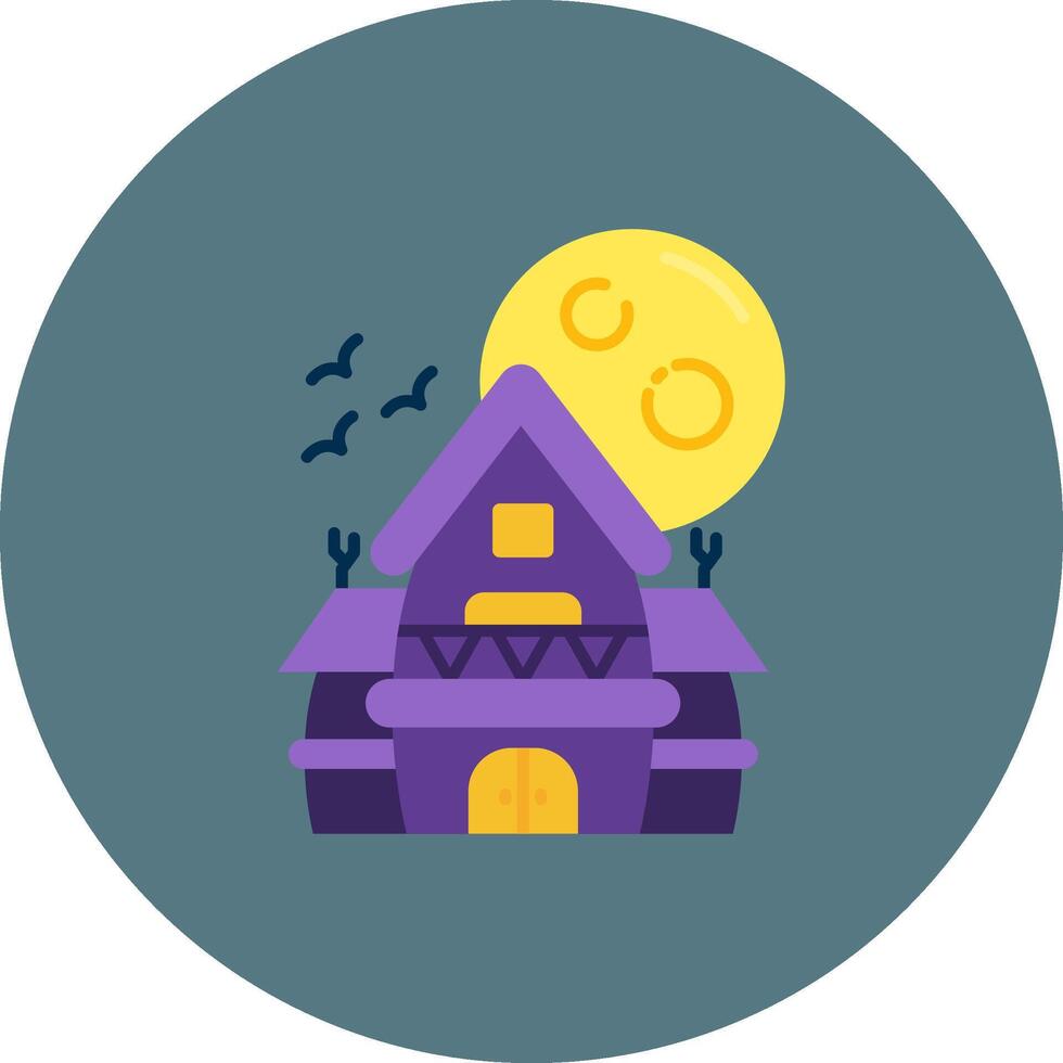 Haunted house Flat Circle Icon vector