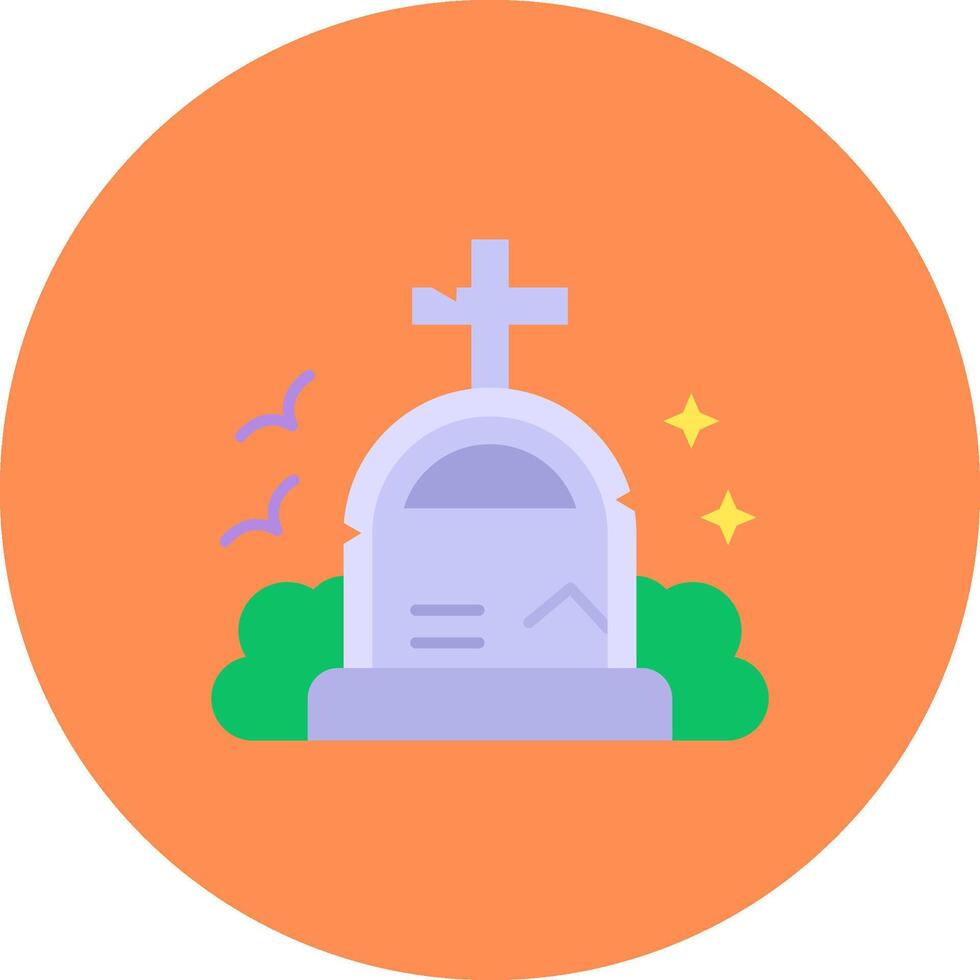 Grave Flat Circle Icon vector
