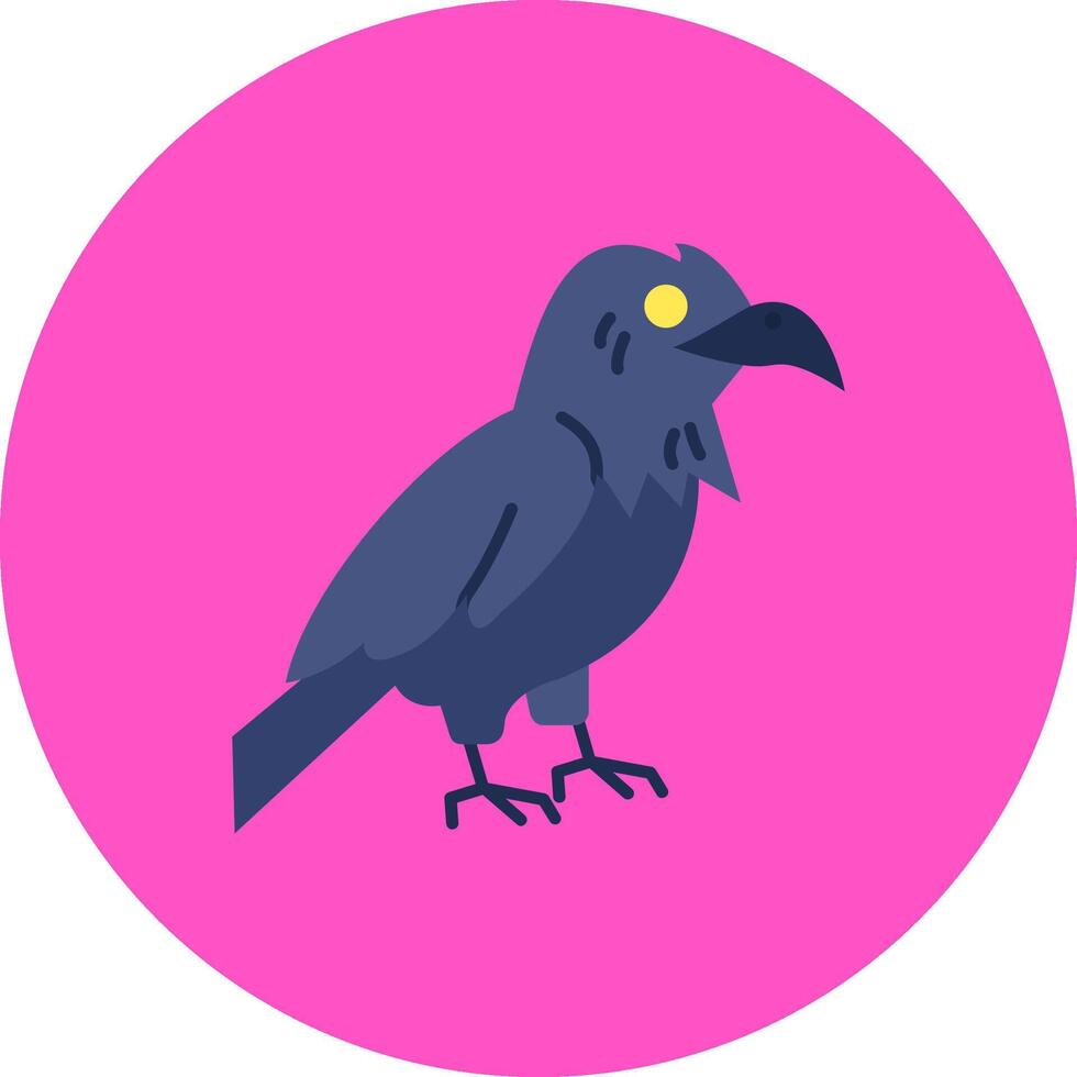 Raven Flat Circle Icon vector