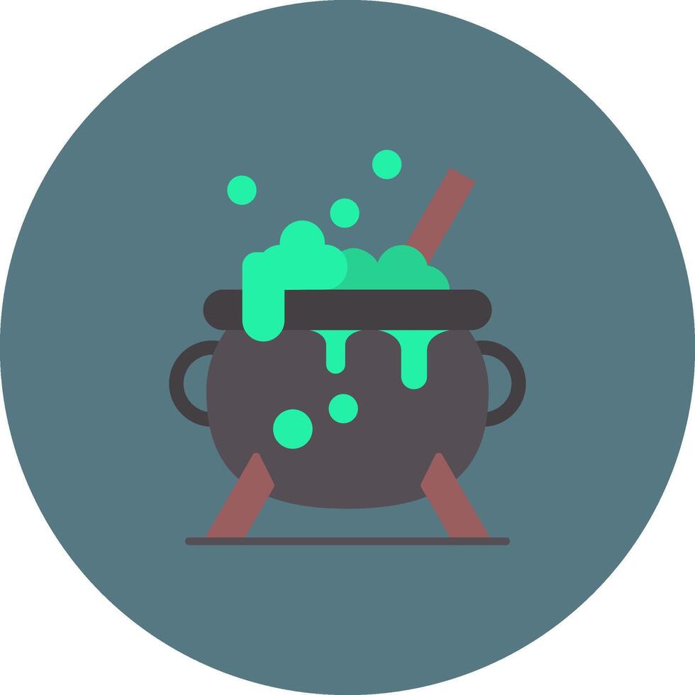 Cauldron Flat Circle Icon vector