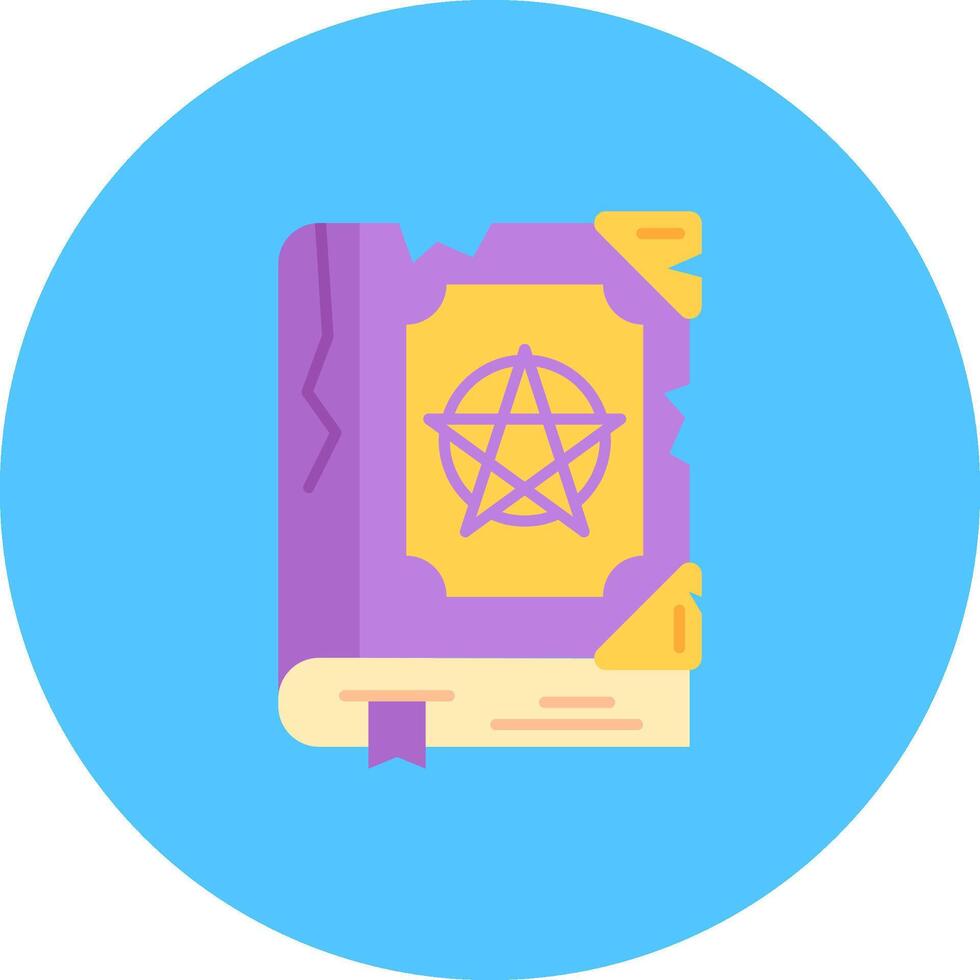 Magic book Flat Circle Icon vector