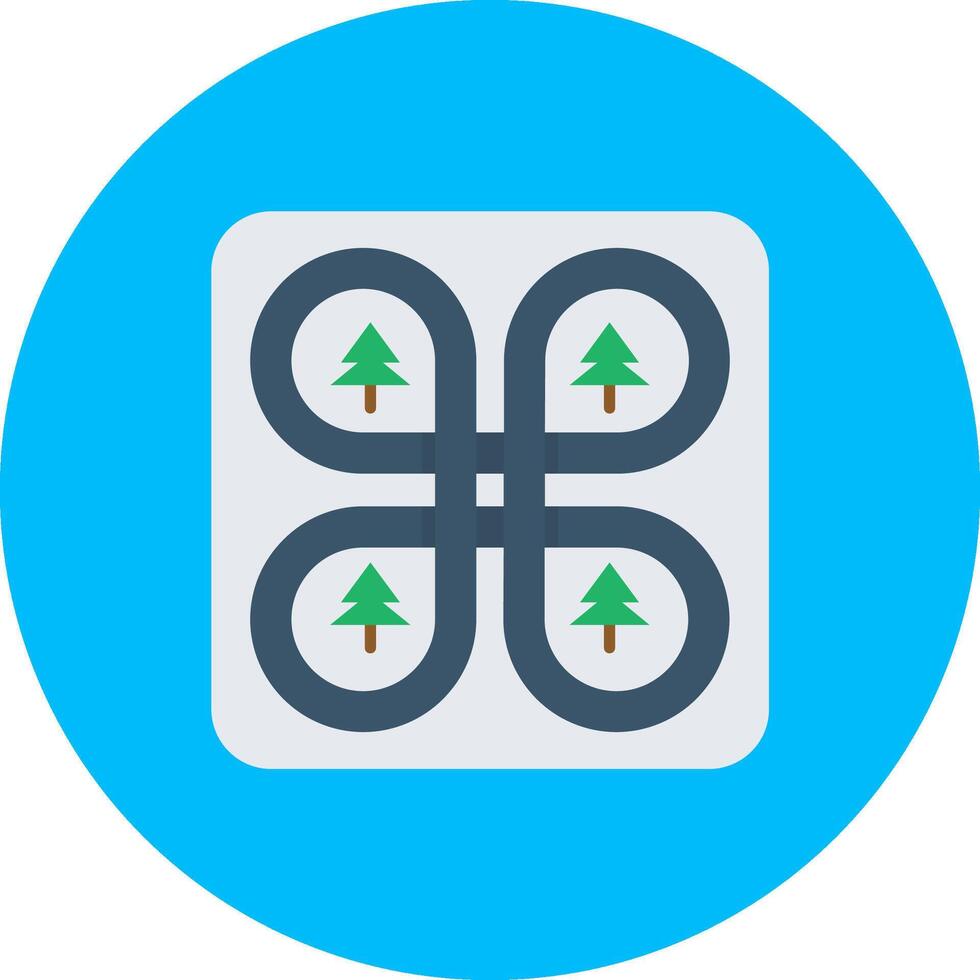 Overpass Flat Circle Icon vector