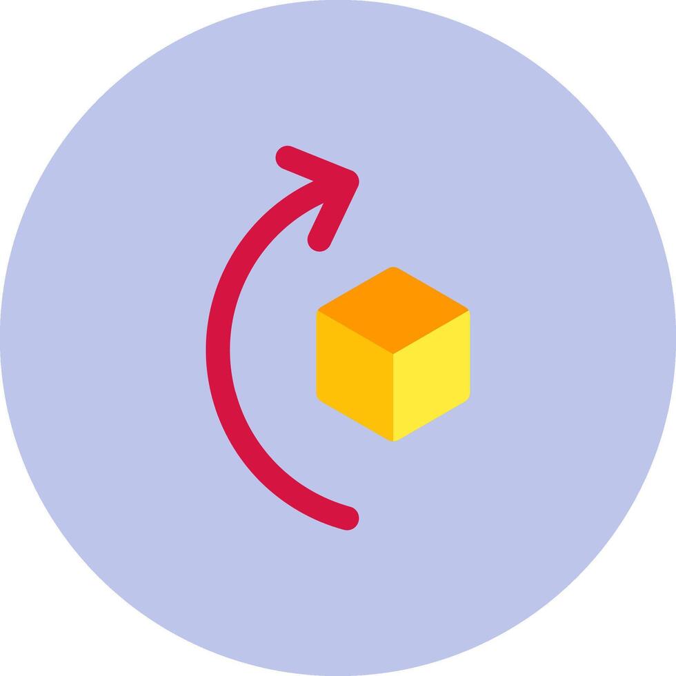 Rotate right Flat Circle Icon vector