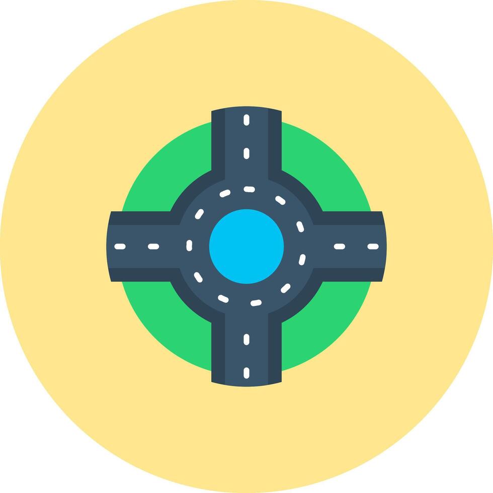 Roundabout Flat Circle Icon vector