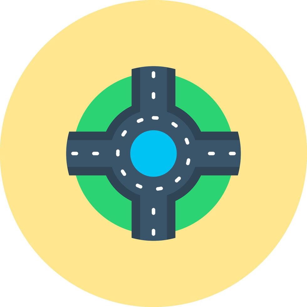 Roundabout Flat Circle Icon vector