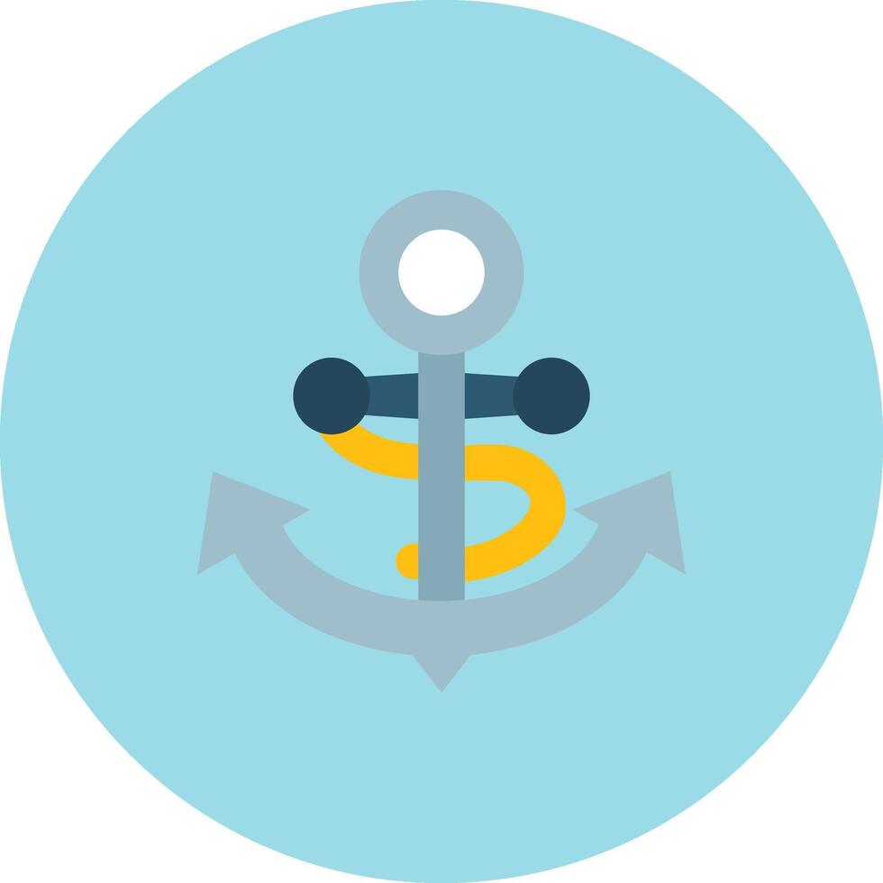 Anchor Flat Circle Icon vector