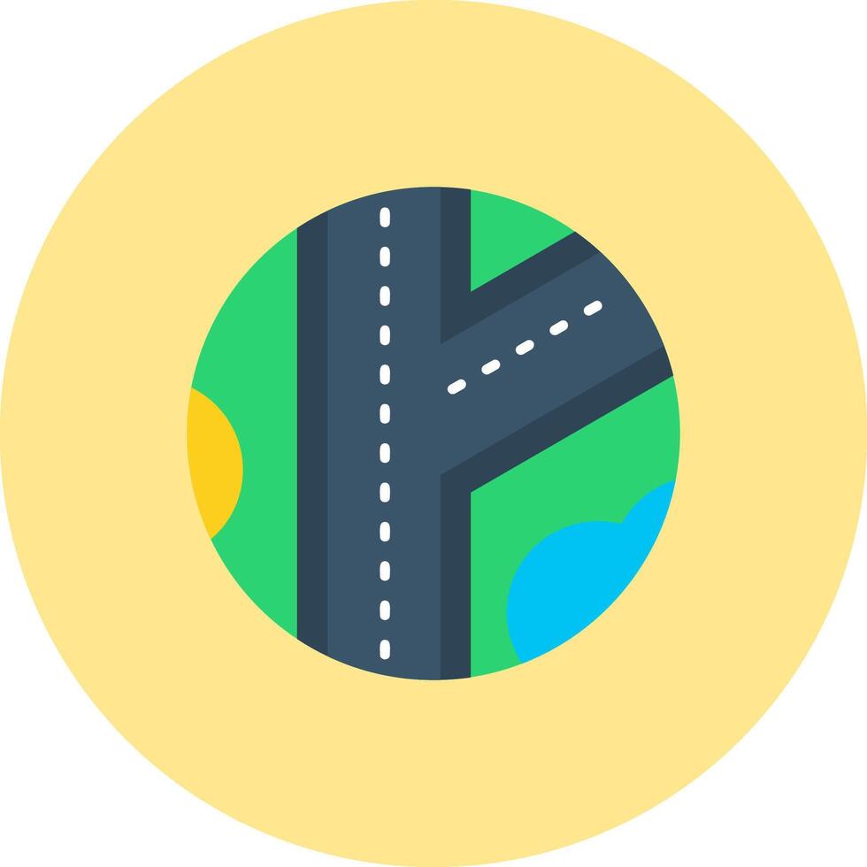 la carretera plano circulo icono vector