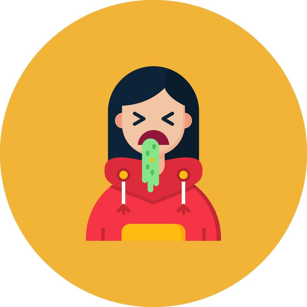 Vomit Flat Circle Icon vector