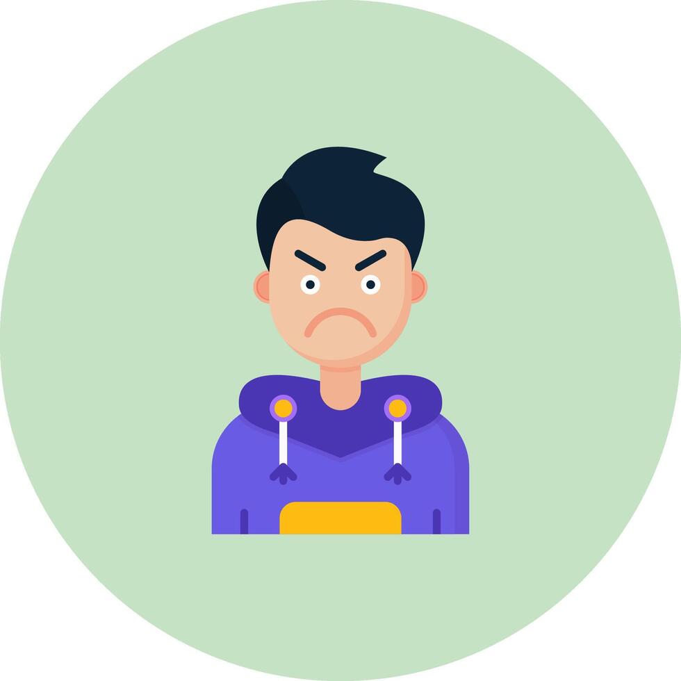 Angry Flat Circle Icon vector