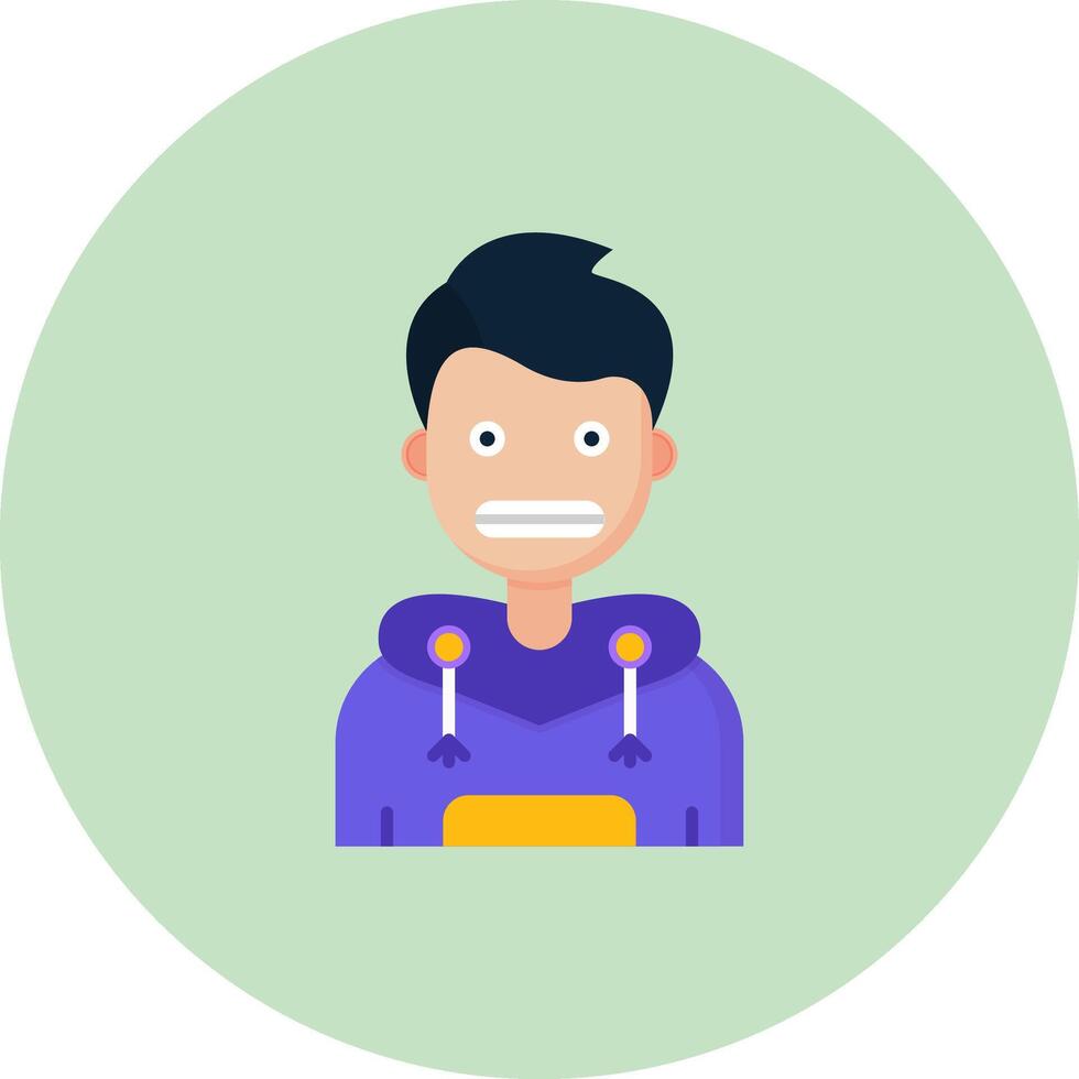 Shocked Flat Circle Icon vector