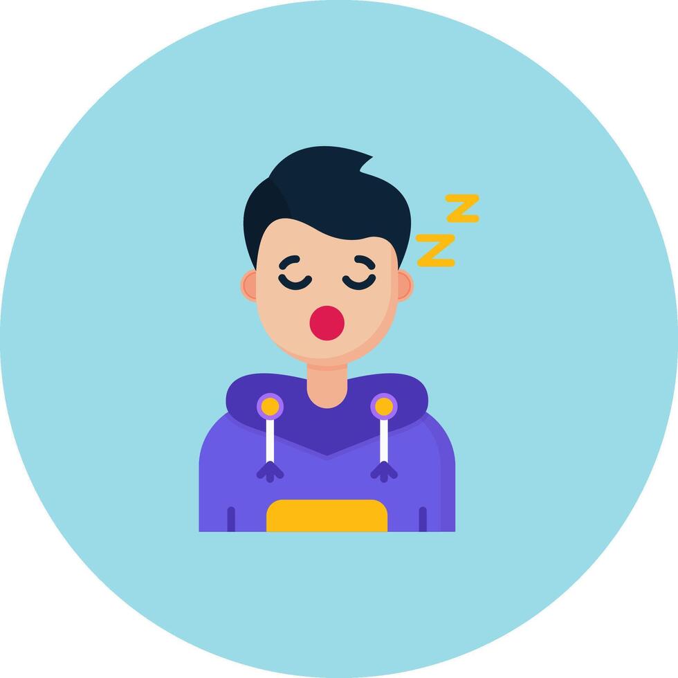 Sleep Flat Circle Icon vector