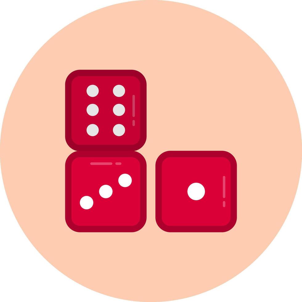 Dices Flat Circle Icon vector