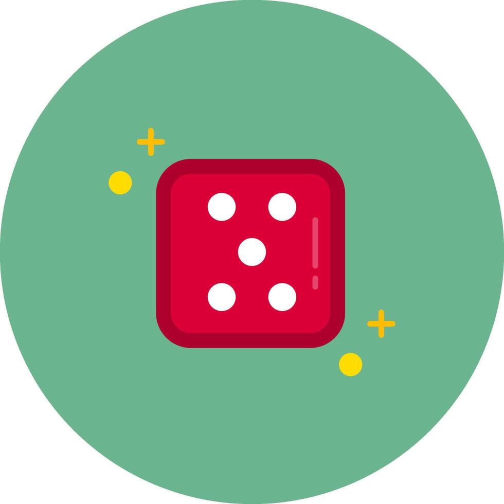 Dice five Flat Circle Icon vector
