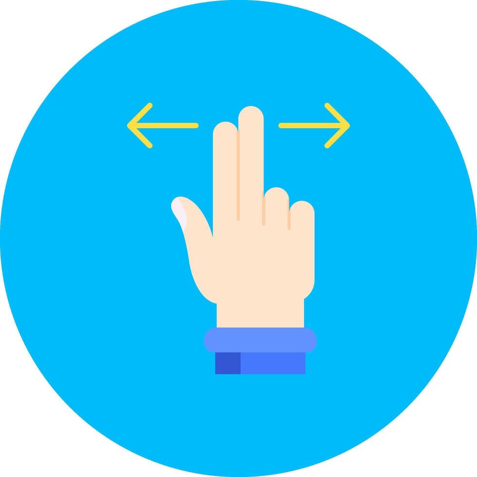 Two Fingers Horizontal Scroll Flat Circle Icon vector