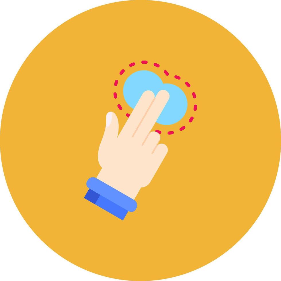Two Fingers Tap Flat Circle Icon vector