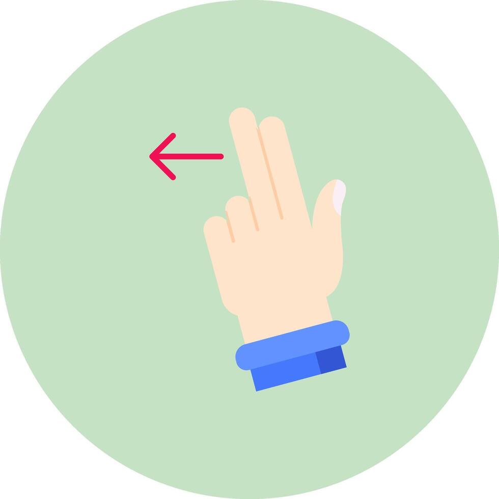 Two Fingers Left Flat Circle Icon vector