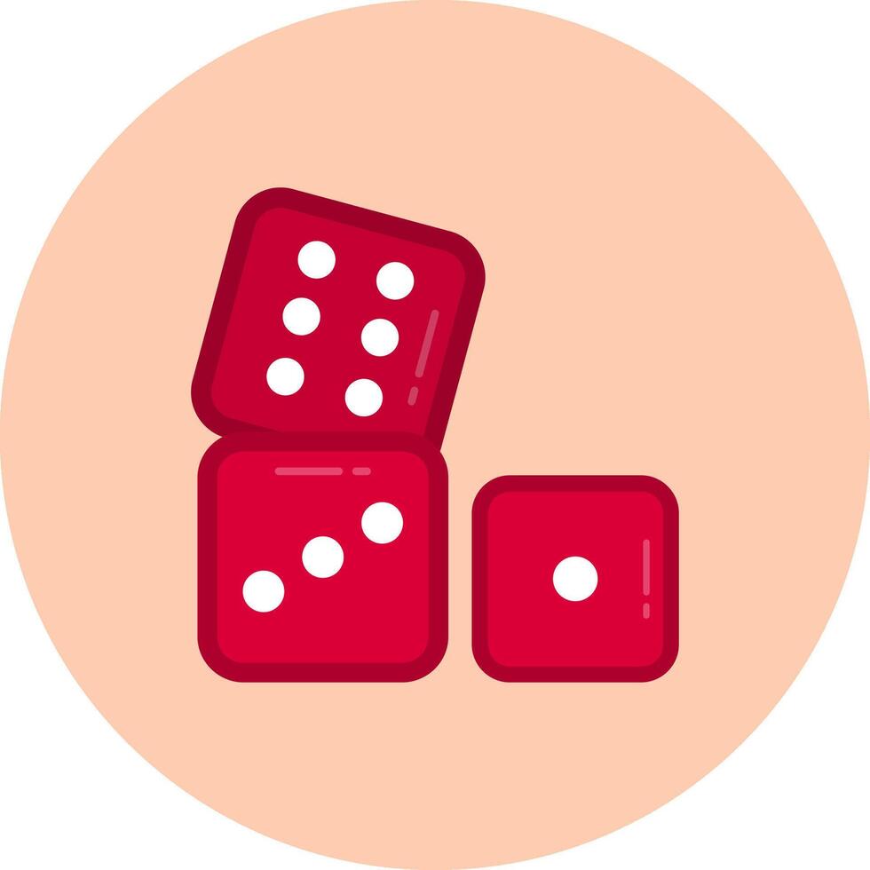 Dices Flat Circle Icon vector
