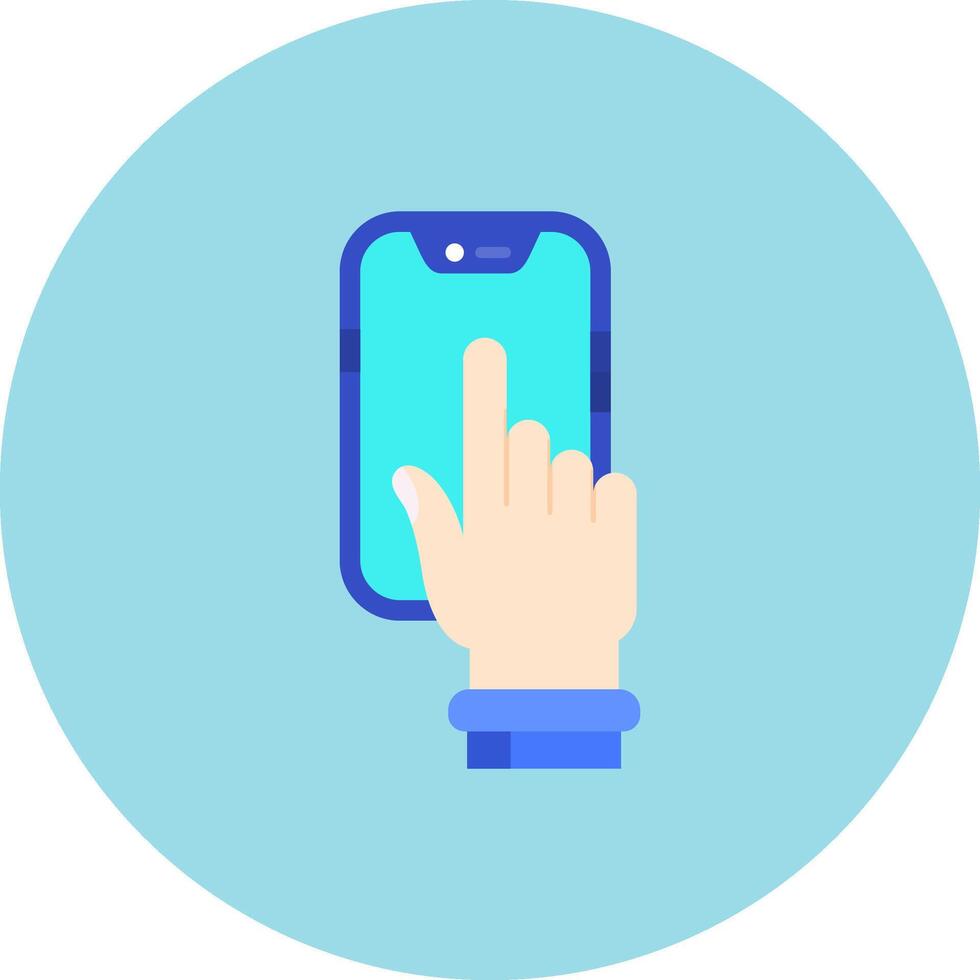 Touch Device Flat Circle Icon vector