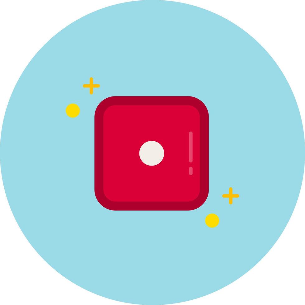 Dice one Flat Circle Icon vector