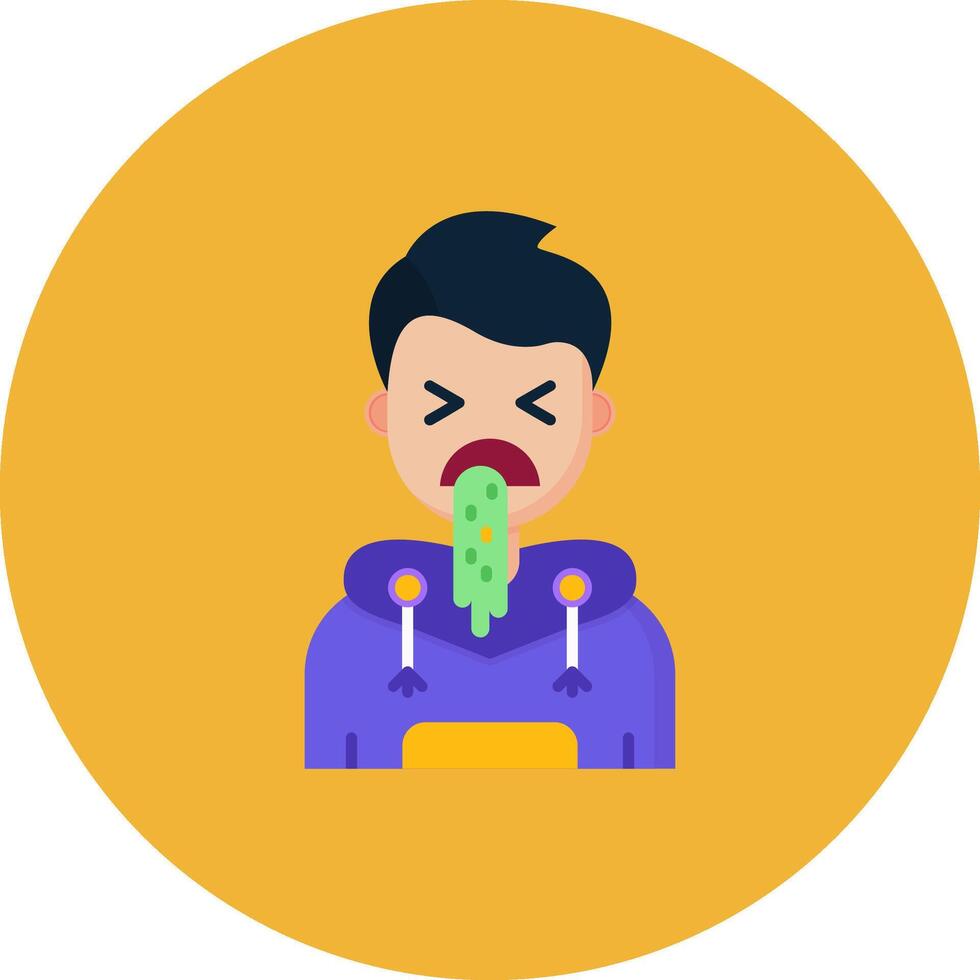 Vomit Flat Circle Icon vector