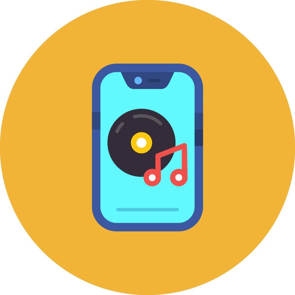 Music player Flat Circle Icon vector
