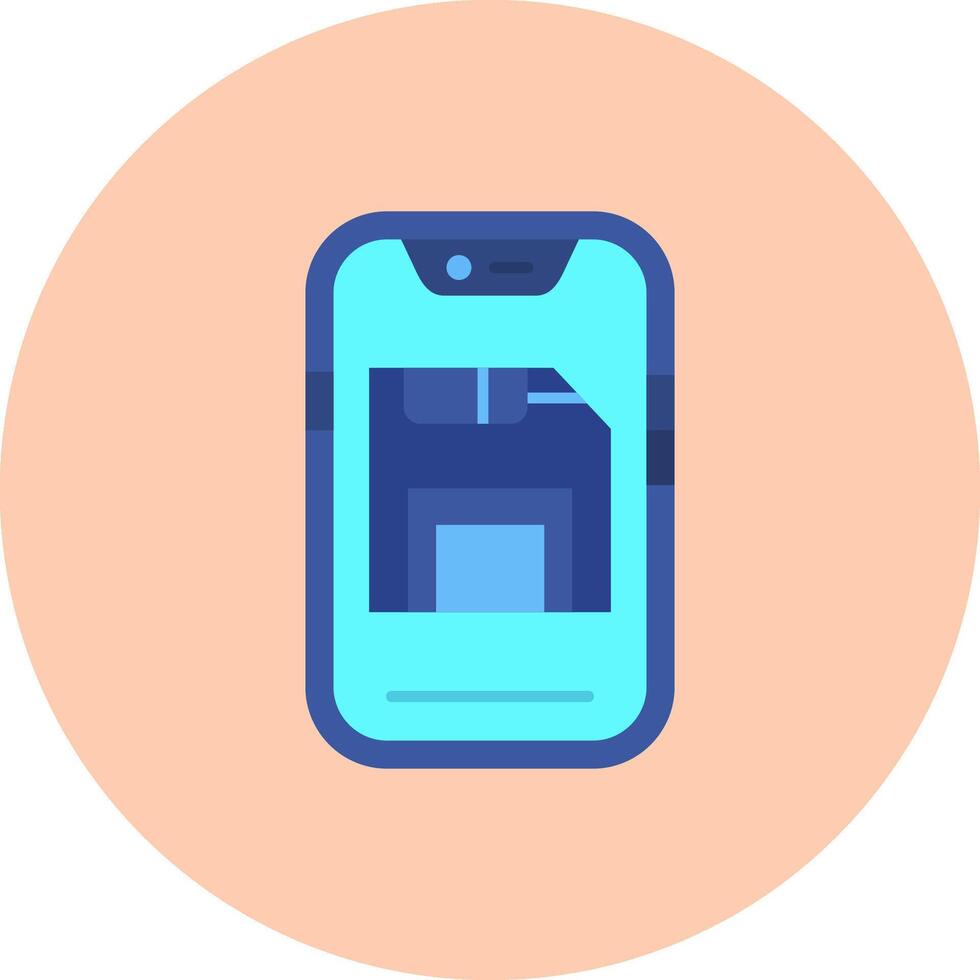 Save Flat Circle Icon vector
