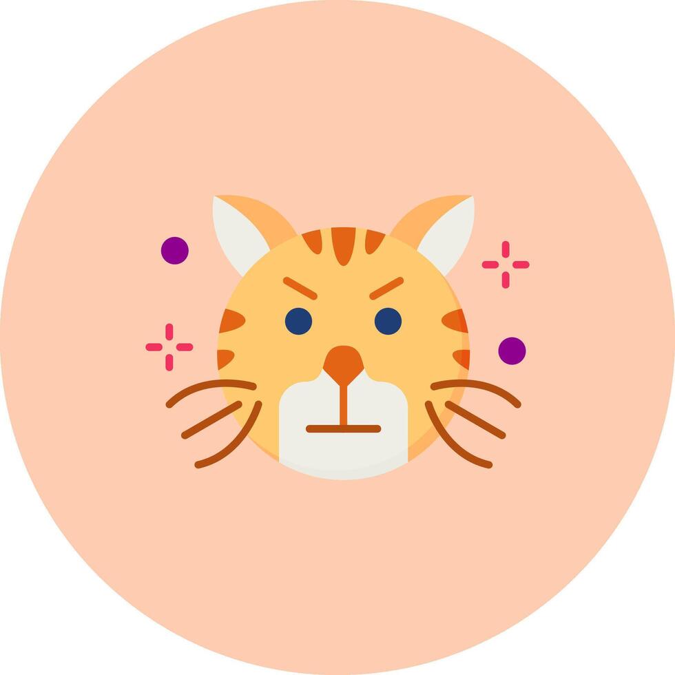 Angry Flat Circle Icon vector